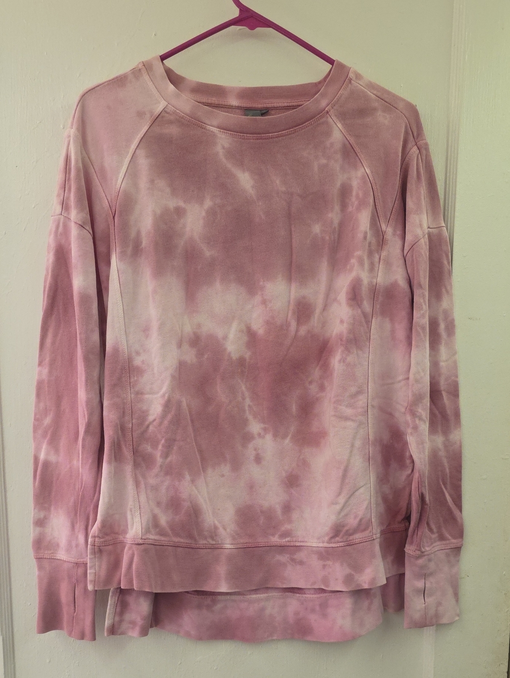 Betty After Class Pink Tie Dye Oversized Pullover Sweatshirt XS